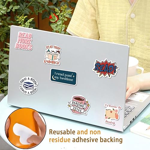 KAIAIWLUO Autocollants de Livres,100 PCS Autocollant Scrapbooking Autocollants Citation de Motivation Vinyle Autocollants de Lecture Imperméables Esthétiques Sticker pour kindle Portables - Nail Gallerys