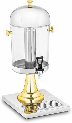 Royal Catering Distributeur De Jus De Fruit Fruits Boisson Froide Fontaine À Cocktail Punch RCSD-1G (Volume 8 l, Récipient Ø 22 cm, Dispositif De Refroidissement Intégré, Plastique & Inox) - Nail Gallerys