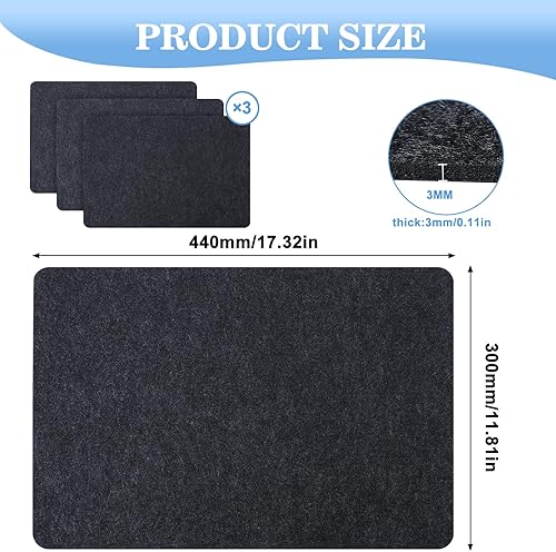 Votoko Tapis Résistant à la Chaleur, 3 Pièces tapis air fryer, Tapis de Café à Séchage Rapide, Protection de Plan de Travail de Cuisine, Compatible avec Friteuses à Air et Machines à Café, 30x44 cm - Nail Gallerys