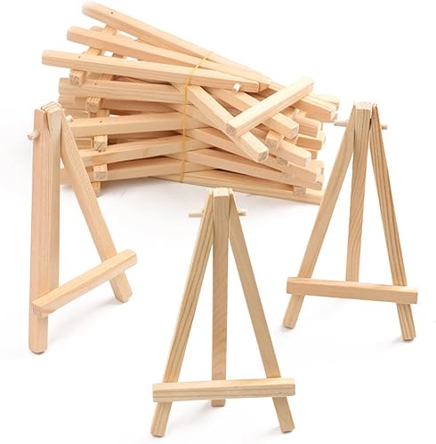 Lot de 10 chevalets trépieds en bois pour décoration de table - Petit support de peinture - Fournitures artistiques - Nail Gallerys