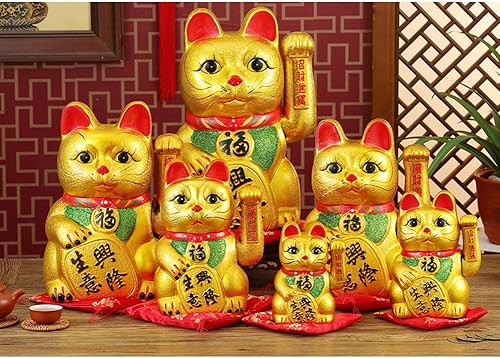 FANCY PUMPKIN Maneki Neko Maneki Neko Bras agitant pour chat porte-bonheur 22,9 cm - Nail Gallerys