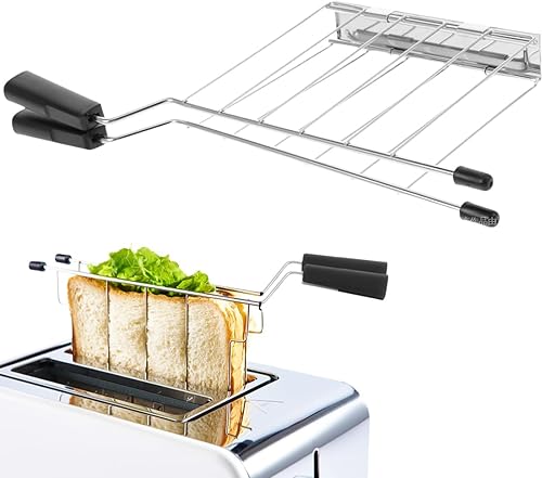 Pinces pour grille-pain, pinces pour grille-pain, grille et fond de récipient en acier, poignées en plastique à haute résistance thermique, s'adapte à la plupart des machines à pain - Nail Gallerys