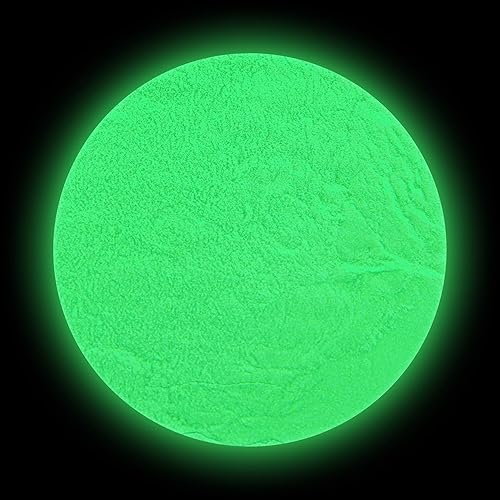 Hemway Pigment en poudre phosphorescent, fluorescent, lumineux, brille dans le noir Vert/jaune 100 g - Nail Gallerys