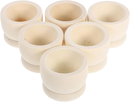 Healeved 6 Pièces Plateau à Oeufs en Bois Soucoupe en Bois Serveur D'oeufs Coquetier Tasse Porte-Oeufs Inachevé Bricolage Œufs De Pâques Porte-Oeufs De Poule Peint Chevalet - Nail Gallerys