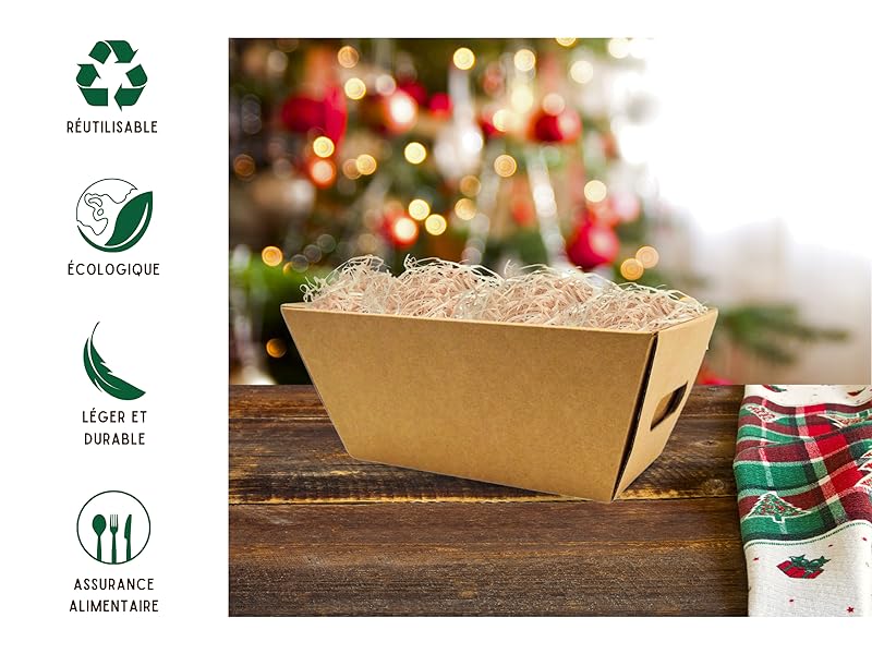 coffret en carton vide sans couvercle, panier reutilisable, corbeille, boite de rangement