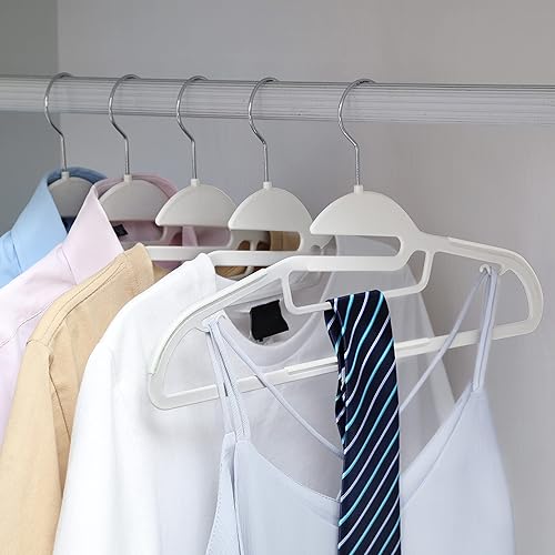 SONGMICS Lot de 20 cintres antidérapants en Plastique de qualité supérieure, Fins et résistants pour Adulte Épaisseur 0,5 cm Largeur 41,5 cm Blanc CRP41W - Nail Gallerys