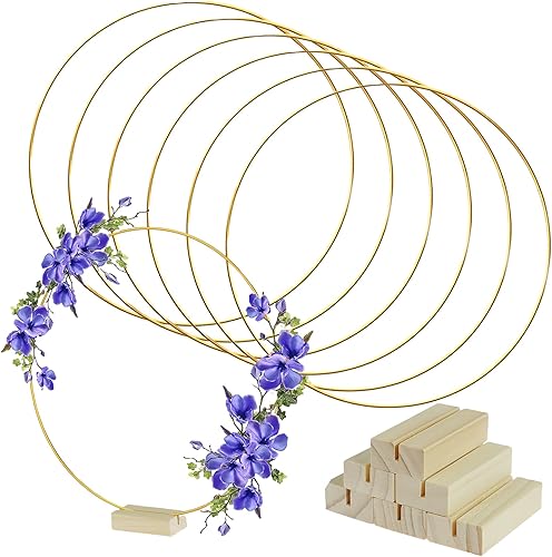 Lot de 6 anneaux en métal pour bricolage avec pied, anneau en métal avec pied de 30 cm, anneau décoratif avec pied, anneaux décoratifs à suspendre, anneau en métal de 30 cm, anneau décoratif avec - Nail Gallerys