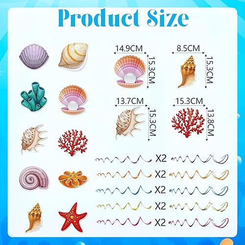 Calkkrer Lot de 10 émerillons à suspendre en forme de bol tropical, décorations de fête sous-marines, thème de plage décorations de plafond. Décor animaux marins guirlandes suspendues décoration. - Nail Gallerys