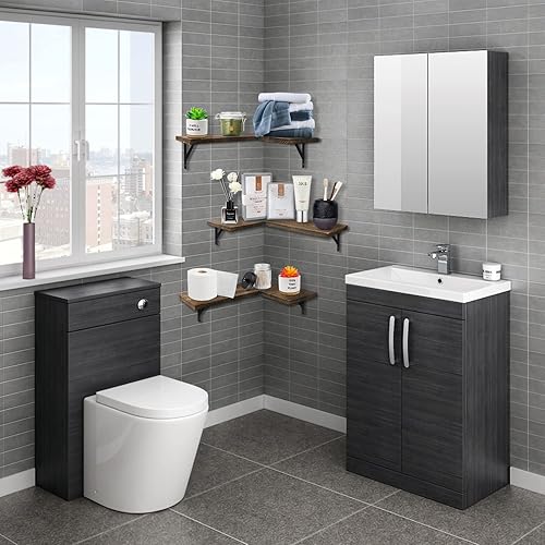 Etagere Angle Flottantes Étagère Murale Bois, Lot de 3 Etagere Rangement en Bois Rustique, Decoration Murale pour Chambre à Coucher, Salon, Salle De Bain, Cuisine, Bureau, DéCor de Ferme - Nail Gallerys