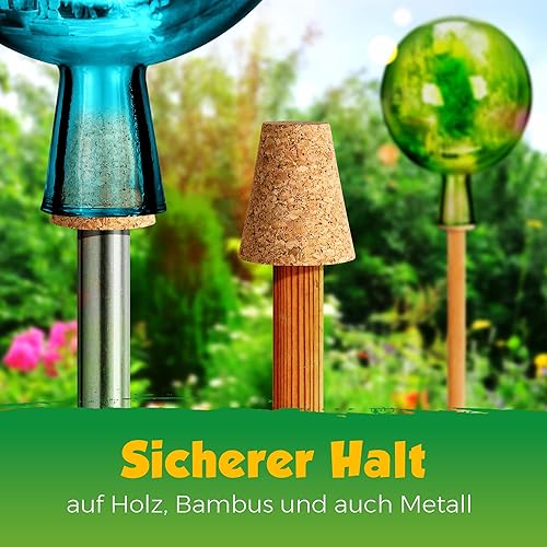 Lot de 5 bouchons en liège pour boule de rose - Convient pour le verre Lauschaer - Lot de 5 - Pour tige de boule de rose - Boules de rechange - Liège pour verre Lauscha - Nail Gallerys