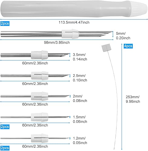 14 Pièces Punch Needle Kit Adulte, Outil d'aiguille de poinçon Kits d'aiguilles de Broderie de Poinçon Réglables,Punch Needle kit Enfant, Couture Artisanale de Bricolage Punch Needle Set - Nail Gallerys