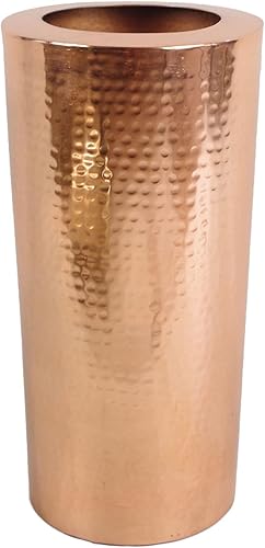 Leaf Design UK Grand Vase en métal martelé, cuivré, 15cm x 30cm - Nail Gallerys