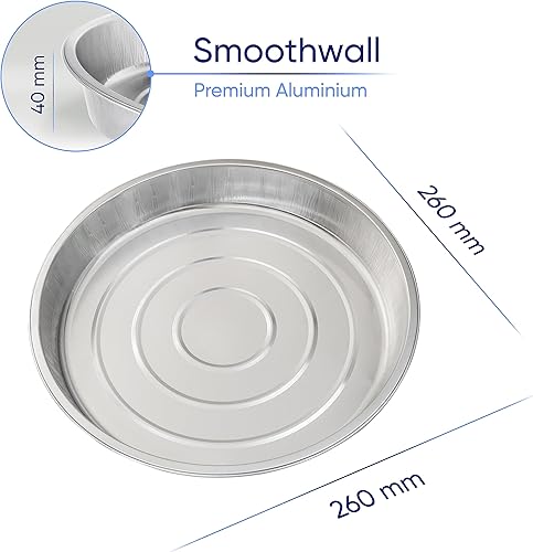 Coppice Lot de 10 plats à tarte ronds solides en aluminium pour la cuisson, le service et le stockage des aliments | 26 cm x 4 cm | Passe au congélateur, au micro-ondes et au four - Nail Gallerys