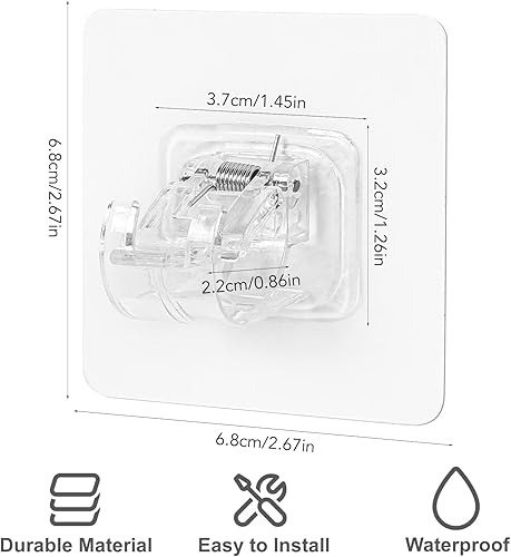 KINDPMA 12PCS Supports de Tringle à Rideau Auto-adhésifs, sans Percage pour Porte-Serviettes Maison Salle Bain Hôtel - Nail Gallerys