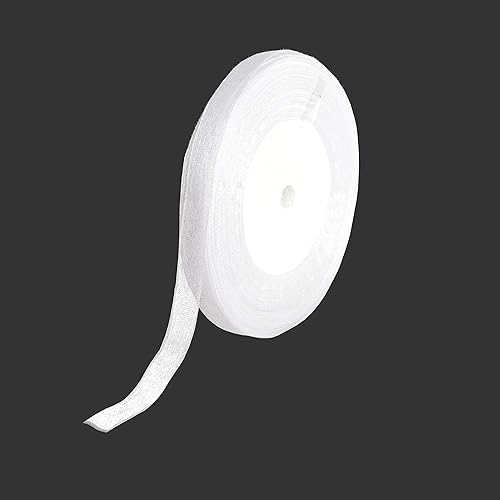 Rouleau de 45 mètres de ruban organza 10mm couleur blanc - Décoration - Mariage - Nail Gallerys
