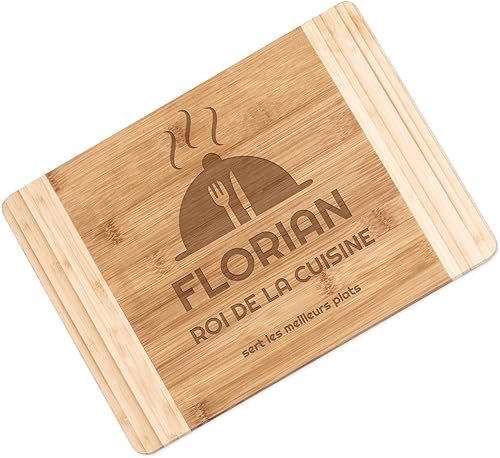 Maverton Planche à découper personnalisée - Planche bois bambou pour homme amateur de cuisine - Cadeau Homme - Cadeau Personnalisé - Accessoire pour lui - pour anniversaire - couverts - Nail Gallerys