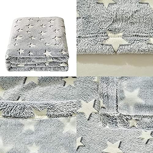 Couverture douillette en laine pour enfant - Brille dans le noir - 150 x 200 cm - Couverture étoilée - Nail Gallerys