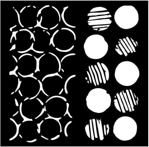 Stamperia Pochoirs épais pour scrapbooking, albums, cartes, bullet journaux, et plus, pois double texture, matériau flexible, facile à nettoyer, parfait pour les loisirs, les travaux manuels et les - Nail Gallerys