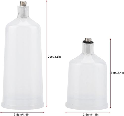 Raguso 2 pièces/Ensemble Bouteilles de Peinture aérographe en Plastique, Tasses de Peinture pour Pistolet de pulvérisation Bouteilles aérographe en Plastique pièce de connecteur fileté - Nail Gallerys