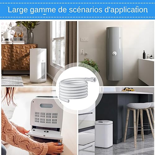 Tuyau De Vidange Flexible Pour Climatiseur Et Déshumidificateur, Tuyau Evacuation Climatiseur Mobile Avec Adaptateur En Caoutchouc Découpable Et Clip De Connexion, Rallonge De Tube De Vidange - Nail Gallerys