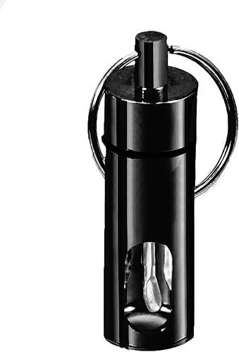 Récipient à échantillons avec cuillère - Distributeur en verre transparent en métal avec couvercle à vis et pelle - Rechargeable pour voyage, conservation, test pour petits articles - Noir - Nail Gallerys