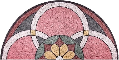 Demi-Rond Tapis de Porte Antidérapant Microfibres de Chenille Absorbant 40 x 80cm Tapis de Douche PVC pour Porte d'entrée - Nail Gallerys