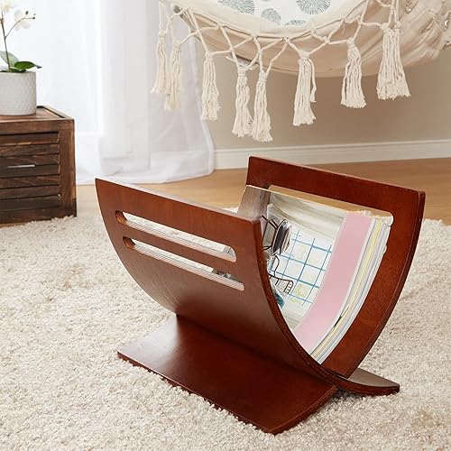 Homestyle4u Porte journaux en Bois Peint Brun - Nail Gallerys