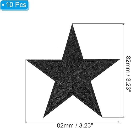 PATIKIL Thermocollant Correctifs, 10 Paquet 5 Étoile Coudre Brodé Correctifs Appliques Embellissements pour Vêtements Vestes Chapeau Sac Dos Réparation Décorations, Noir - Nail Gallerys