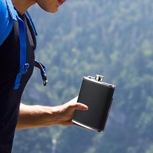 Flasque à boire, flacons à alcool | Flasque de hanche en acier inoxydable, flacon d'alcool de 8 oz avec entonnoir | Flacon de liqueur à paillettes Portable, Pot à boire anti-fuite pour le whisky - Nail Gallerys