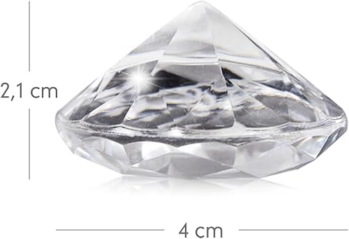 Decoraparty 10 Diamants Transparents Marque place, Supports pour Cartes de Noms, Décoration porte numéros de table, Porteurs de Cartes de place pour Fête, Anniversaire, Mariage, Baptême, ⌀ 4 cm - Nail Gallerys