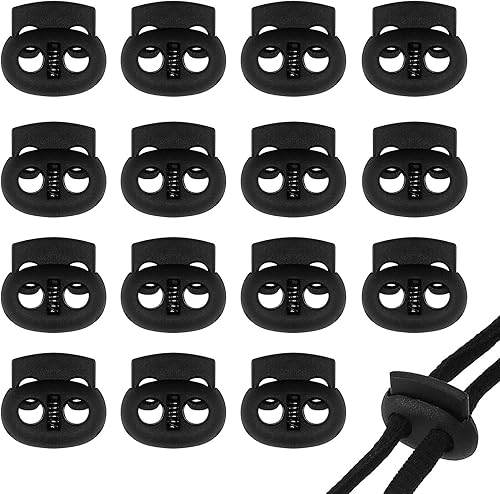 Lot de 15 stoppeurs de cordon à 2 trous, en plastique, bloqueurs de cordon en caoutchouc, serre-cordon, stoppeurs de cordon, toboggans, serrures à ressort, pour cordon, vêtements, paracorde - Nail Gallerys