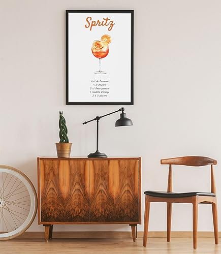 Affiche Cocktail Spritz - Made In France - Tableau décoration murale - Cadeau Apéro cocktails original rigolo (A1 (59,4 x 84,1 cm), Sans cadre) - Nail Gallerys