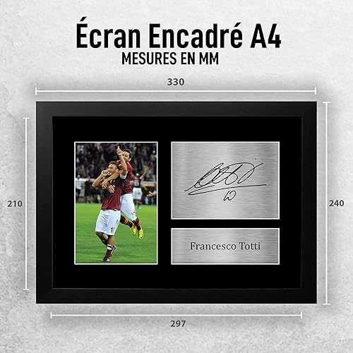 HWC Trading FR A4 Francesco Totti Roma Cadeaux imprimés photo autographe signée pour les fans de football et les supporters - A4 Encadré - Nail Gallerys