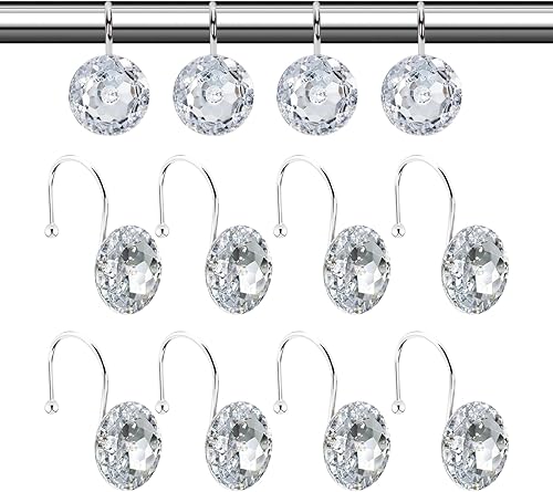 Lot de 12 Anneaux de Rideau de Douche en Acier Inoxydable pour Rideau de Douche, Crochets décoratifs pour Rideaux de Douche, Convient à la Plupart des Rideaux de Douche - Nail Gallerys