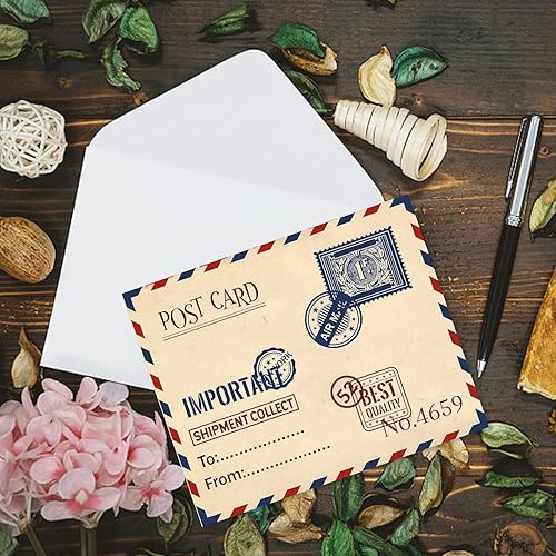 GLOBLELAND Vintage Billets D'Avion Timbres Transparents Cachets de la Poste Cartes Postales Timbres Transparents en Silicone pour la Fabrication de Cartes Album Décoration, 11.7x8.3pouce/29.7x21cm - Nail Gallerys