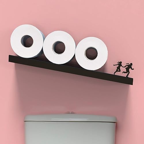 Étagère Flottante pour Papier Toilette – Étagère inclinée en métal pour Un Rangement Facile de la Salle de Bain – Support Mural Moderne pour Rouleaux de mouchoirs ou Serviettes - Nail Gallerys