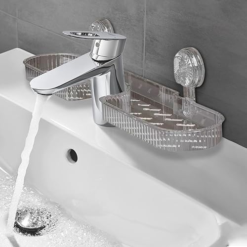 Generisch Étagère de rangement pour robinet à ventouse | Panier de vidange antidérapant, porte-savon multifonction pour cuisine, salon comme armoire d'évier - Nail Gallerys