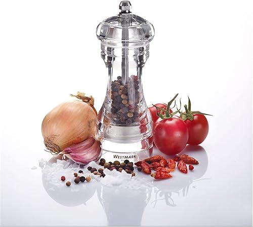 Westmark Set de Moulins, 2 pièces, 2 Moulins à Sel et à Poivre, avec Broyeur en Céramique, Plastique, Acrylique, Transparent, 635322E3 - Nail Gallerys