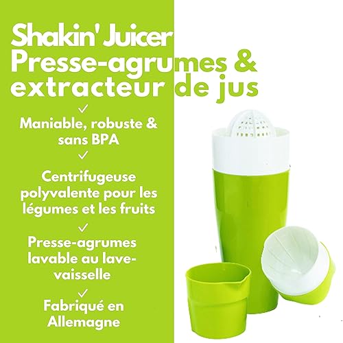 Shakin' Juicer Centrifugeuse extracteur de jus – Maniable, robuste & sans BPA – Extracteur de jus de fruits et légumes – Presse-agrumes résistant au lave-vaisselle – Made in Germany - Nail Gallerys