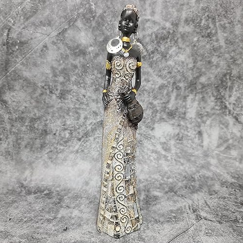 Lifestyle & More Sculpture Moderne Décor Femme Africaine Or/Marron Hauteur 24 cm - Nail Gallerys
