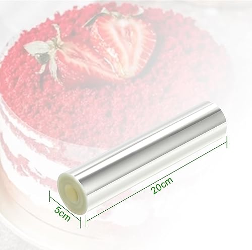 Anseom Rodoide Transparent Patisserie 20 cm Rhodoid pour Patisserie Rouleaux Rodoide Acetate Film Ruban Gâteau Collier à Gâteau Bordure Gâteau Réutilisable en Acétate pour Entourer Les Gâteaux - Nail Gallerys