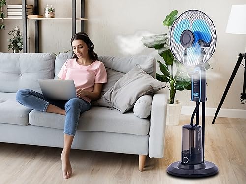 BEPER VE.502 Ventilateur Brumisateur avec Minuterie - Brumisateur Ventilateur Terrasse, 3 Vitesses et 3 Modes de Ventilation - Nail Gallerys