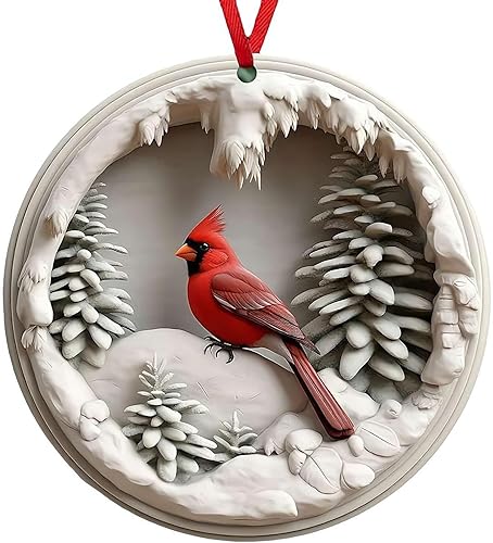 Nouveaux ornements de Noël cardinal rouge oiseaux en bois pour sapin de Noël, cadeaux d'année, nouvelles décorations ornement V6F1 2023 - Nail Gallerys