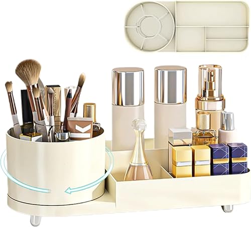 HEKOBAG Organisateur de Maquillage, Organisateur de Maquillage Rotatif à 360, Boite de Rangement Cosmétiques, Organisateur de Rangement pour Coiffeuse, Rangement Cosmétique pour Chambre, Salle de Bain - Nail Gallerys