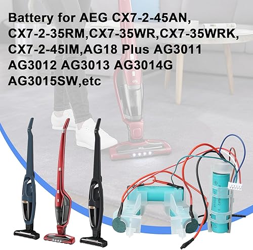 Batterie MXJFYY 18V 3000mAh pour Electrolux AEG CX7, Compatible avec AEG CX7-2-45AN, CX7-2-35RM, CX7-35WR, CX7-35WRK, AG18 Plus AG3011 AG3012 AG3013 AG3014G AG3015SW AG3211 AG35, modèle 140055192540 - Nail Gallerys