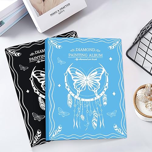 TAVADA 5D Diamond Painting Album,2 Pièces A3 Diamond Painting Dossier,Album Photo de Peinture Diamant,Album de Peinture Diamant pour L'école,La maison et Ll'extérieur(30 Pages,60 Feuilles) - Nail Gallerys