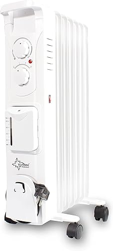SUNTEC Radiateur À Bain d’Huile 2en1 Heat Safe 1500 Humid Pour Pièces jusqu'à 45 m³ (~19 m²)/ Silencieux / 3 niveaux de chauffage (500/1000/1500 watts) - Nail Gallerys