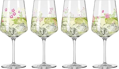 Ritzenhoff 6041003 Lot de 4 verres à apéritif 500 ml - Verres à apéritif, motif multicolore - série Sommerrausch - Made in Germany - Nail Gallerys