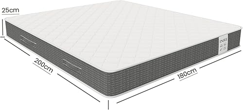 INRE Matelas 140x190, Épaisseur 25cm, Matelas en Mousse à Mémoire de Forme, Confort Équilibré, Soutien 7 Zones, Moelleux & Respirant, Hypoallergénique, Réversible à Deux Faces, Certifié Oeko-TEX - Nail Gallerys