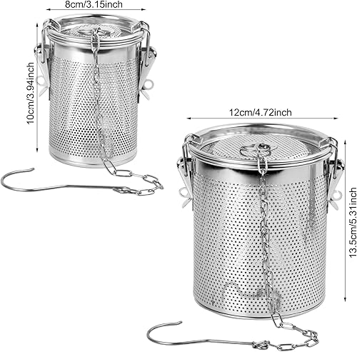 Natuce 2 Pièces Filtre D'assaisonnement Épices,Infuseur à Boule de Thé Passoire à Mailles,Infuseur épices avec couvercle,Passoire à thé en acier inoxydable,pour Thé Vrac,Épices,Herbes,Café - Nail Gallerys
